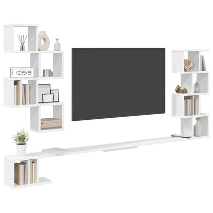 Vaste TV Plank Wit 160 x 15 x 94 cm Bewerkt hout
