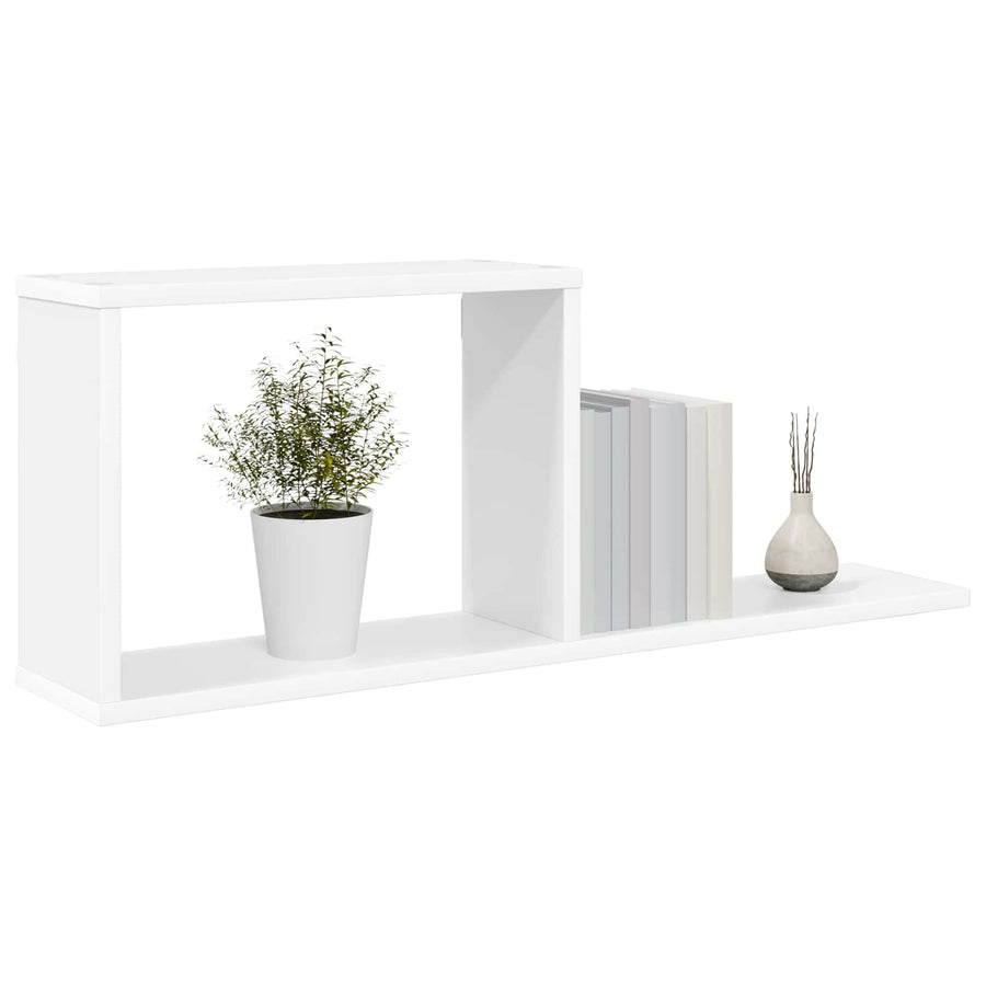 Zwevende schappen Wit 80 x 15 x 30 cm Bewerkt hout