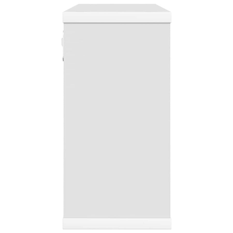 Zwevende schappen 2 pcs Wit 80 x 15 x 30 cm Bewerkt hout