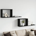 Zwevende schappen 2 st zwart eiken 80x15x30 cm