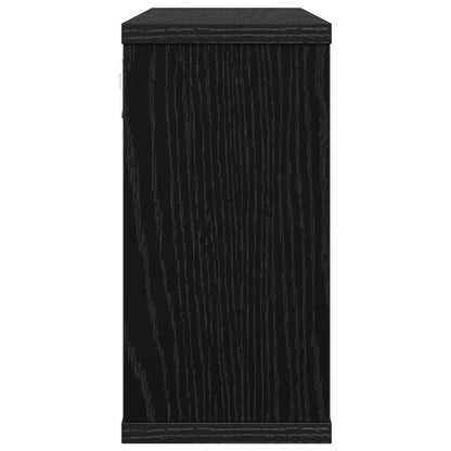 Zwevende schappen 2 st Zwart eiken 80 x 15 x 30 cm Bewerkt hout