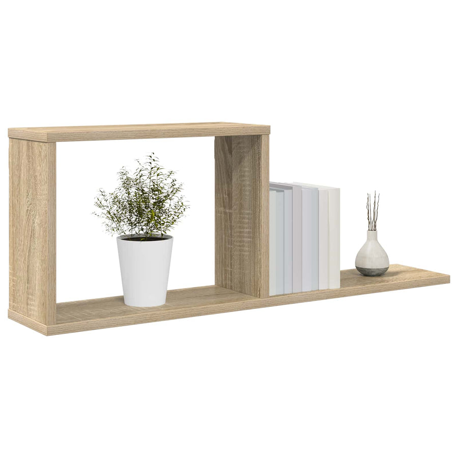 Zwevende schappen 2 pcs Sonoma Eiken 80 x 15 x 30 cm