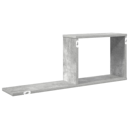 Zwevende schappen Betongrijs 80 x 15 x 30 cm Bewerkt hout