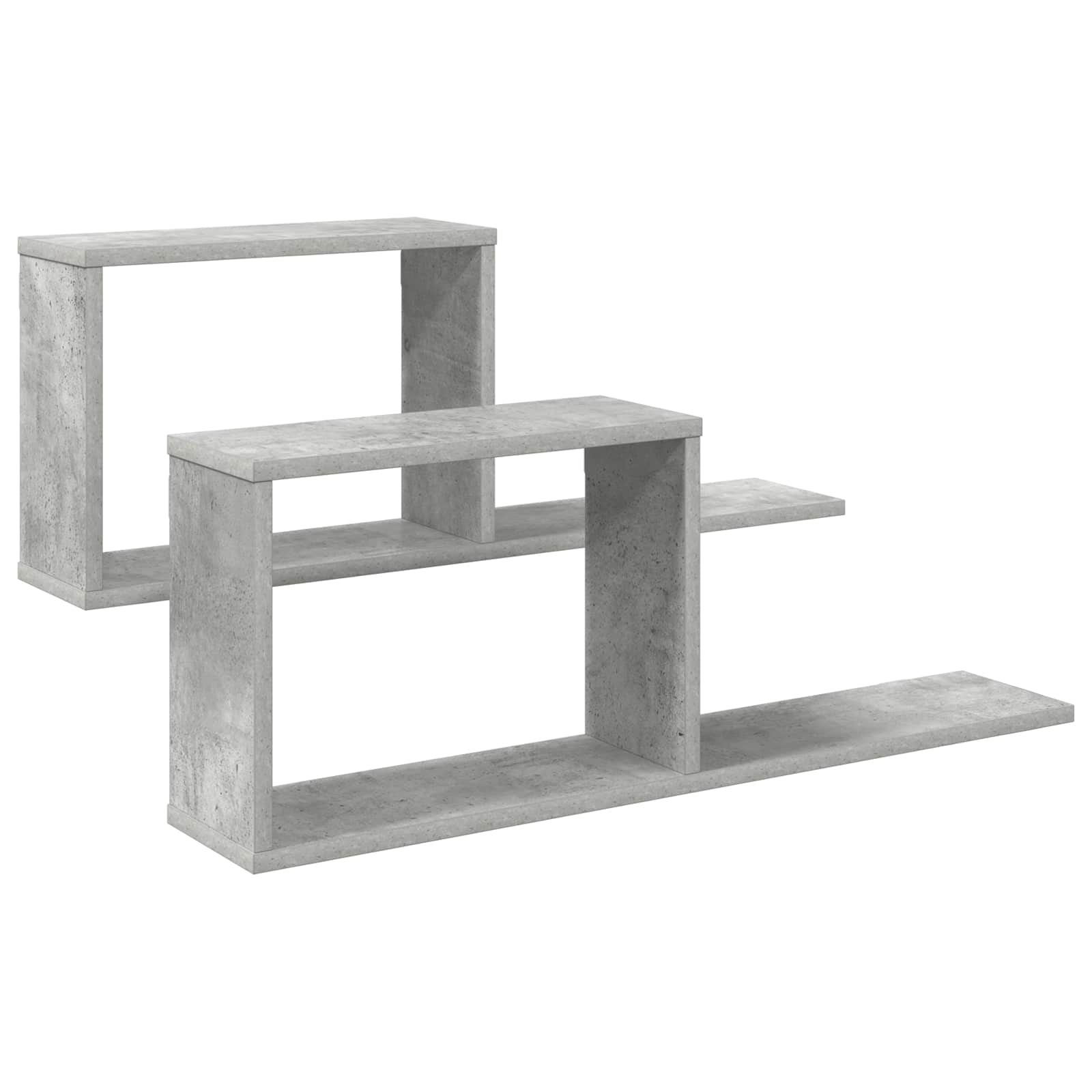 Zwevende schappen 2 pcs Betongrijs 80 x 15 x 30 cm Bewerkt hout