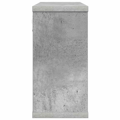 Zwevende schappen 2 pcs Betongrijs 80 x 15 x 30 cm Bewerkt hout