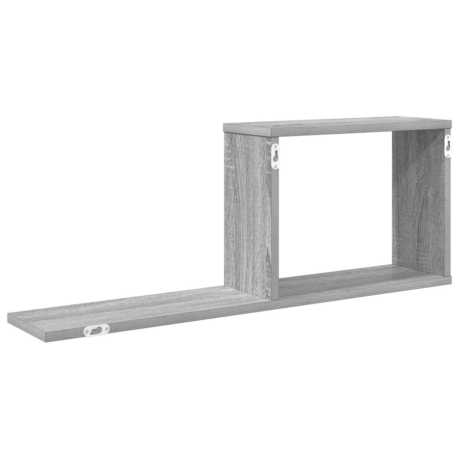 Zwevende schappen Grijs Sonoma 80 x 15 x 30 cm Bewerkt hout