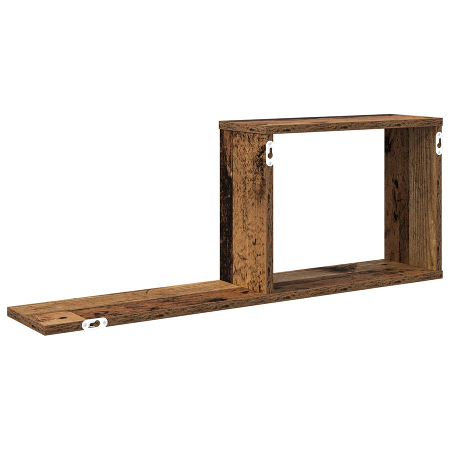 Zwevende schappen Oud hout 80 x 15 x 30 cm Bewerkt hout