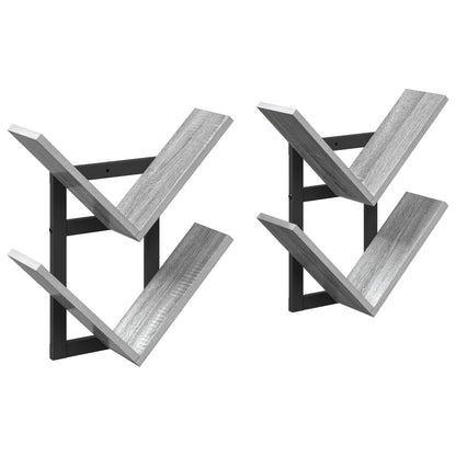 Wand Vlonderschap 2 pcs Grijs Sonoma 43 x 15 x 47 cm