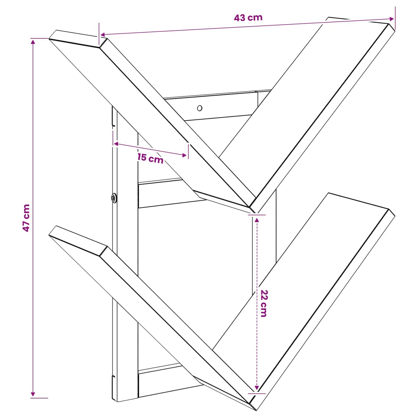 Wand Vlonderschap 2 pcs Grijs Sonoma 43 x 15 x 47 cm