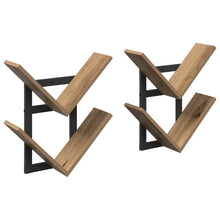Wand Vlonderschap 2 pcs Artisanaal eiken 43 x 15 x 47 cm