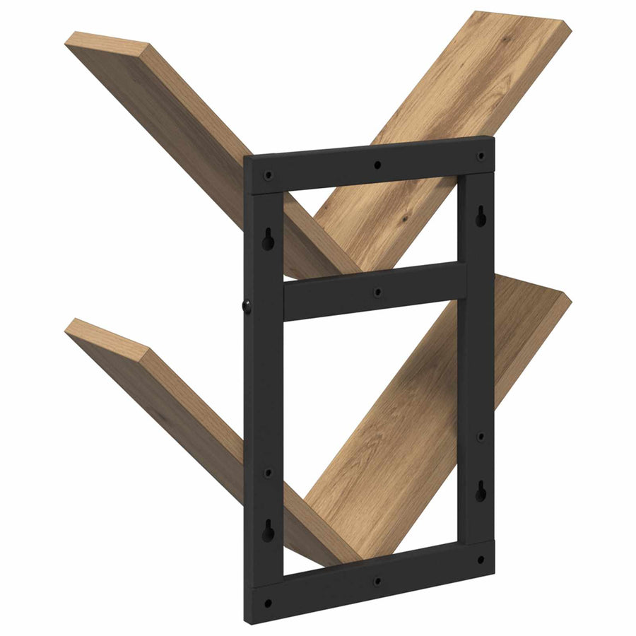 Wand Vlonderschap 2 pcs Artisanaal eiken 43 x 15 x 47 cm