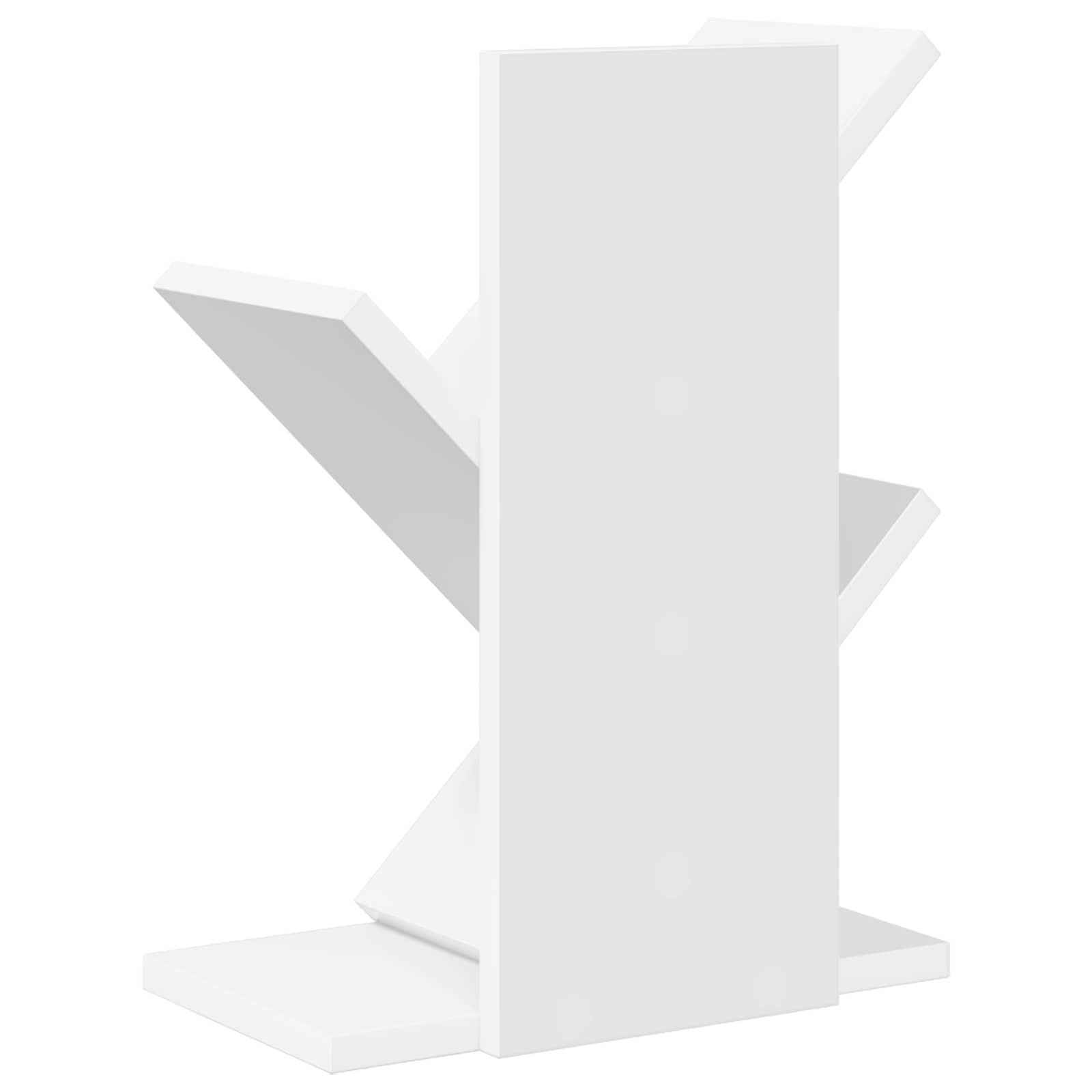 Boomvormige boekenplank met 3 planken 30 x 18 x 40 cm Bewerkt hout Wit
