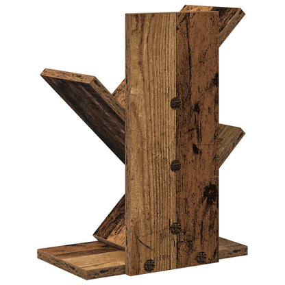 Boomvormige boekenplank met 3 planken 30 x 18 x 40 cm Oud hout