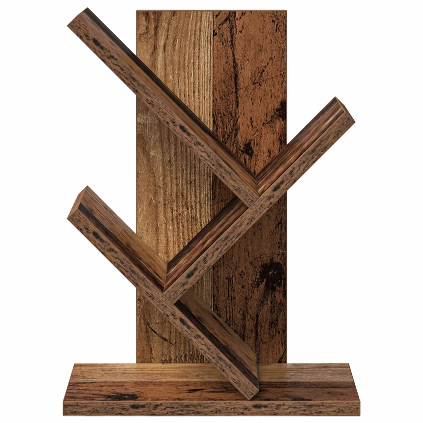 Boomvormige boekenplank met 3 planken 30 x 18 x 40 cm Oud hout