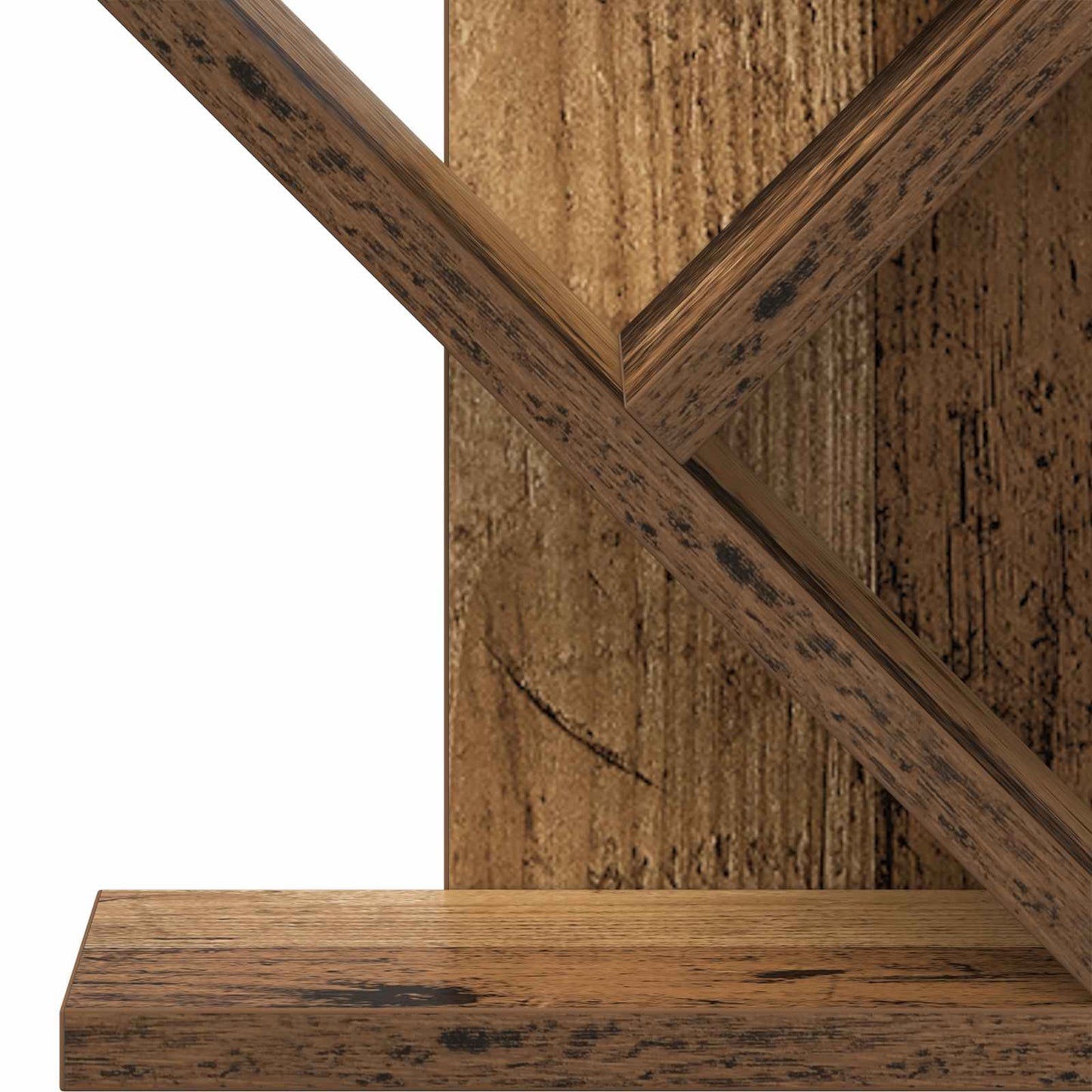 Boomvormige boekenplank met 3 planken 30 x 18 x 48 cm Oud hout