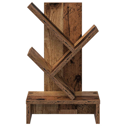 Boomvormige boekenplank met 3 planken 30 x 18 x 48 cm Oud hout