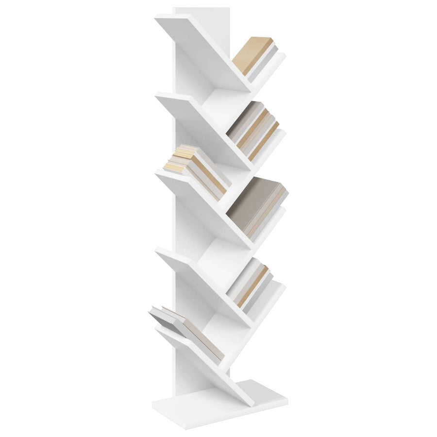 Boom Boekenkast 6-Tier 30 x 18 x 100 cm Bewerkt hout Wit