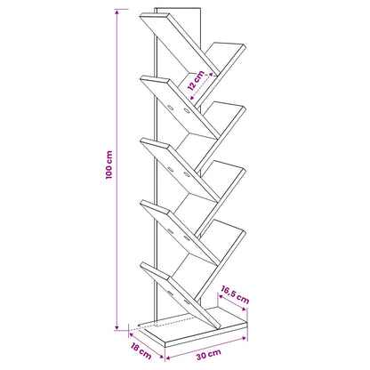 Boom boekenplank 6-laags 30 x 18 x 100 cm Bewerkt hout