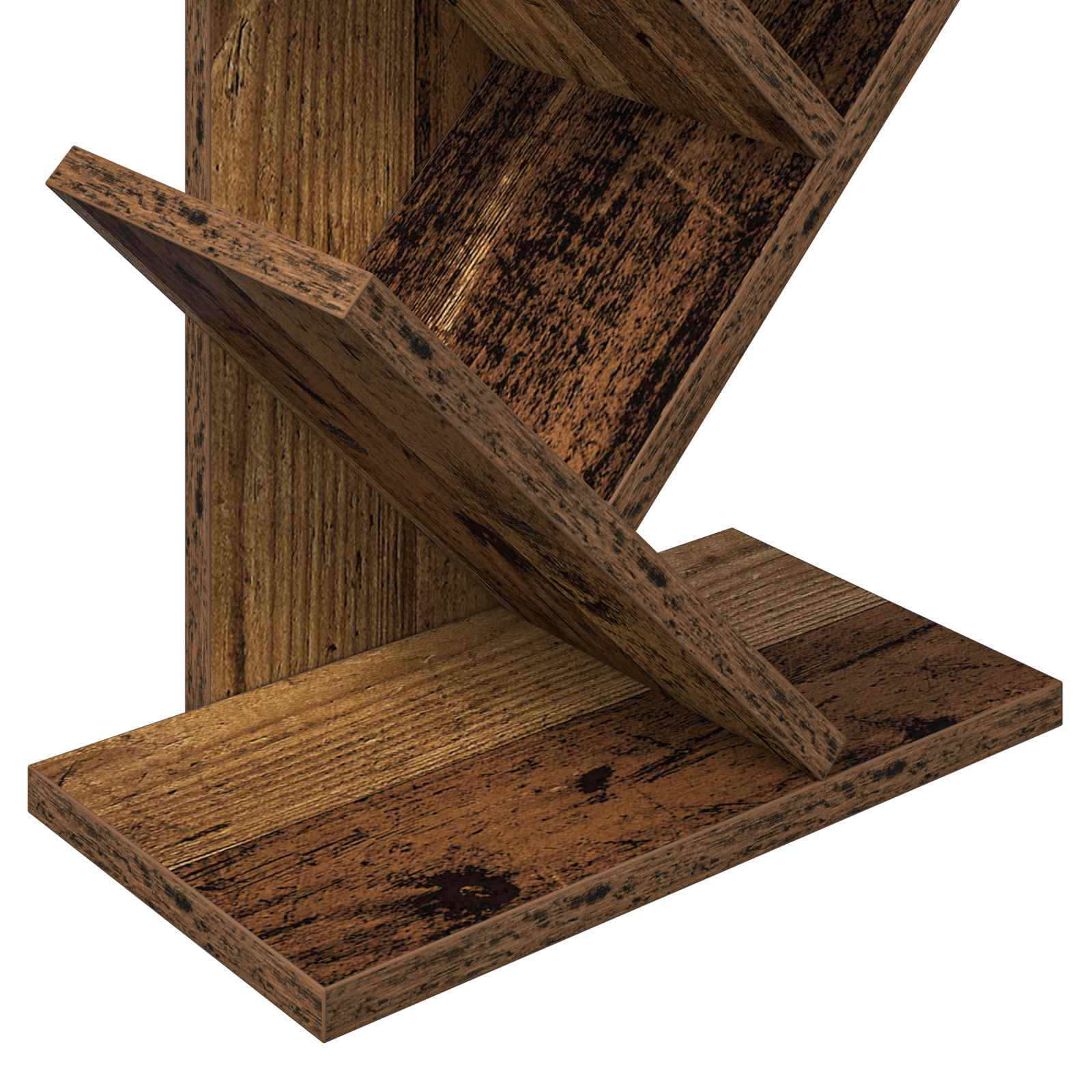 Boom Boekenkast 6-Tier 30 x 18 x 100 cm Bewerkt hout Oud hout