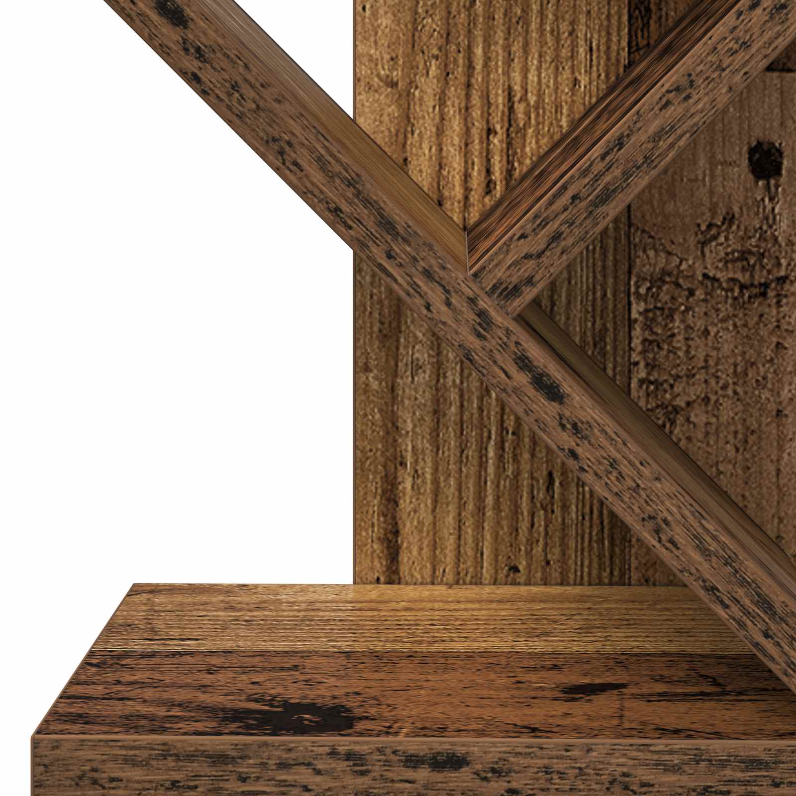 Boom Boekenkast 6-Tier 30 x 18 x 100 cm Bewerkt hout Oud hout