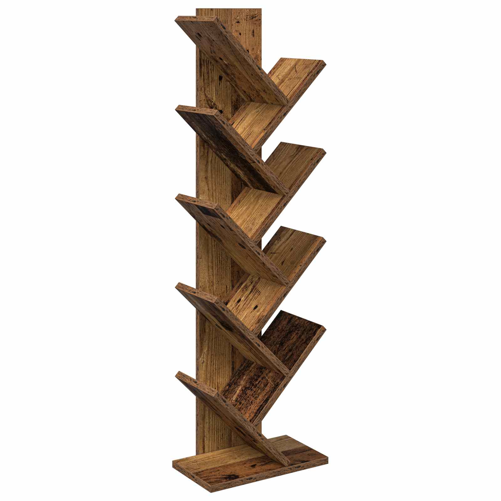 Boom Boekenkast 6-Tier 30 x 18 x 100 cm Bewerkt hout Oud hout