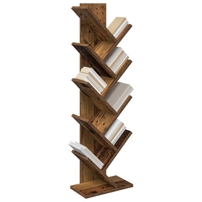 Boom Boekenkast 6-Tier 30 x 18 x 100 cm Bewerkt hout Oud hout