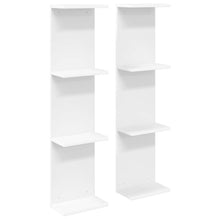 Wandplank 2 pcs Wit 25 x 15 x 100 cm Bewerkt hout