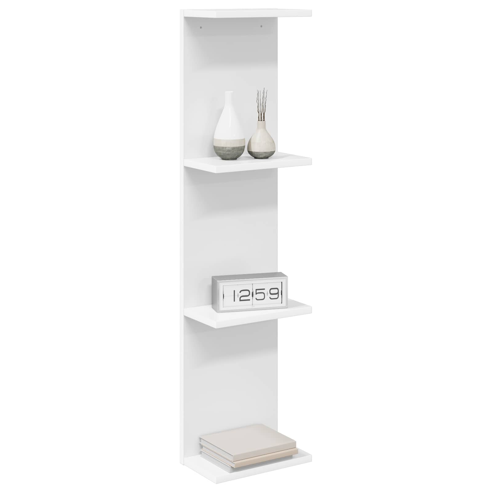 Wandplank 2 pcs Wit 25 x 15 x 100 cm Bewerkt hout