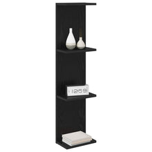 Wandplank 2 pcs Zwart eiken 25 x 15 x 100 cm Bewerkt hout