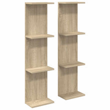 Wandplank 2 pcs Sonoma Eiken 25 x 15 x 100 cm Bewerkt hout