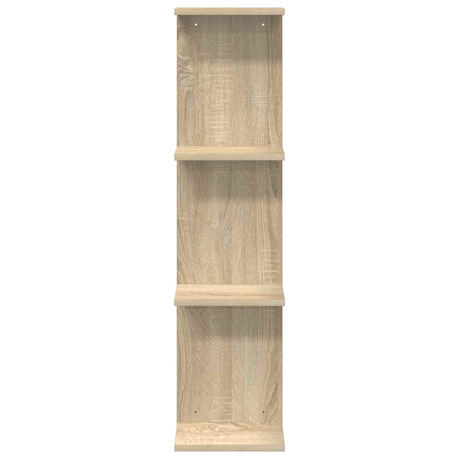 Wandplank 2 pcs Sonoma Eiken 25 x 15 x 100 cm Bewerkt hout