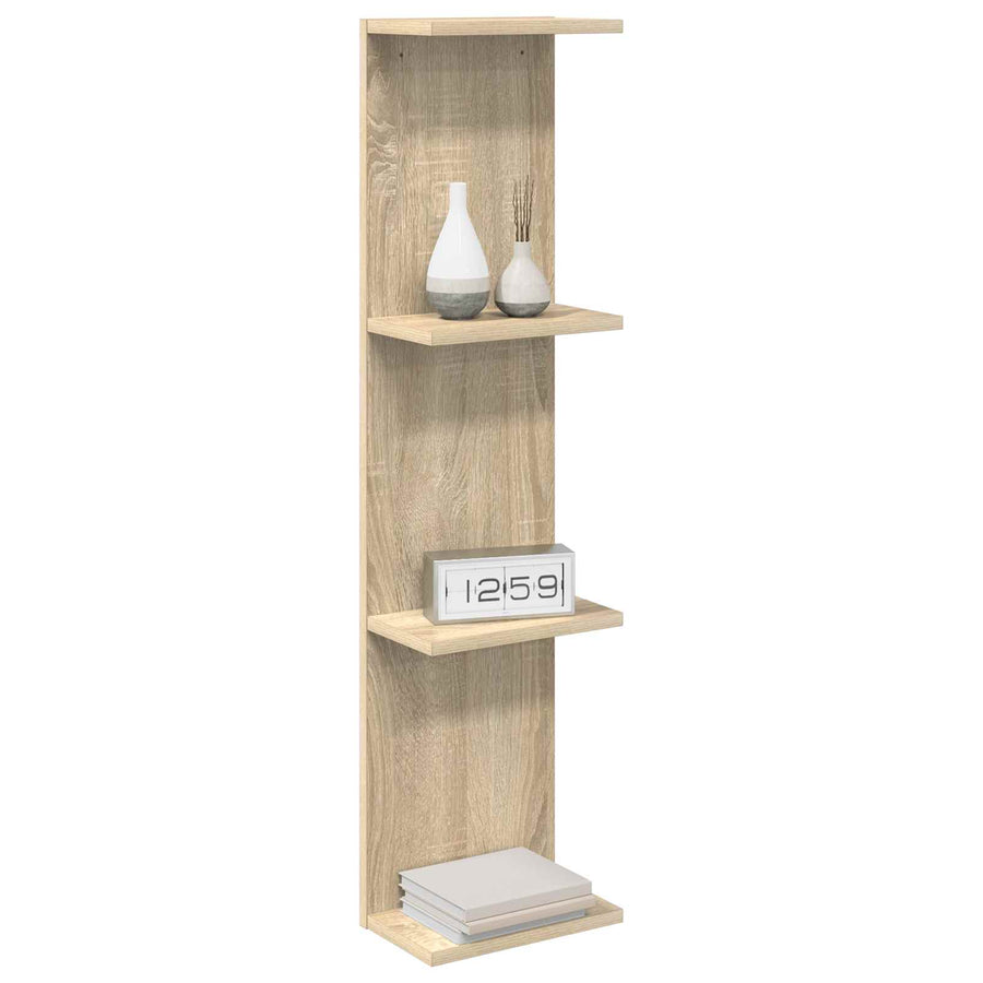 Wandplank 2 pcs Sonoma Eiken 25 x 15 x 100 cm Bewerkt hout