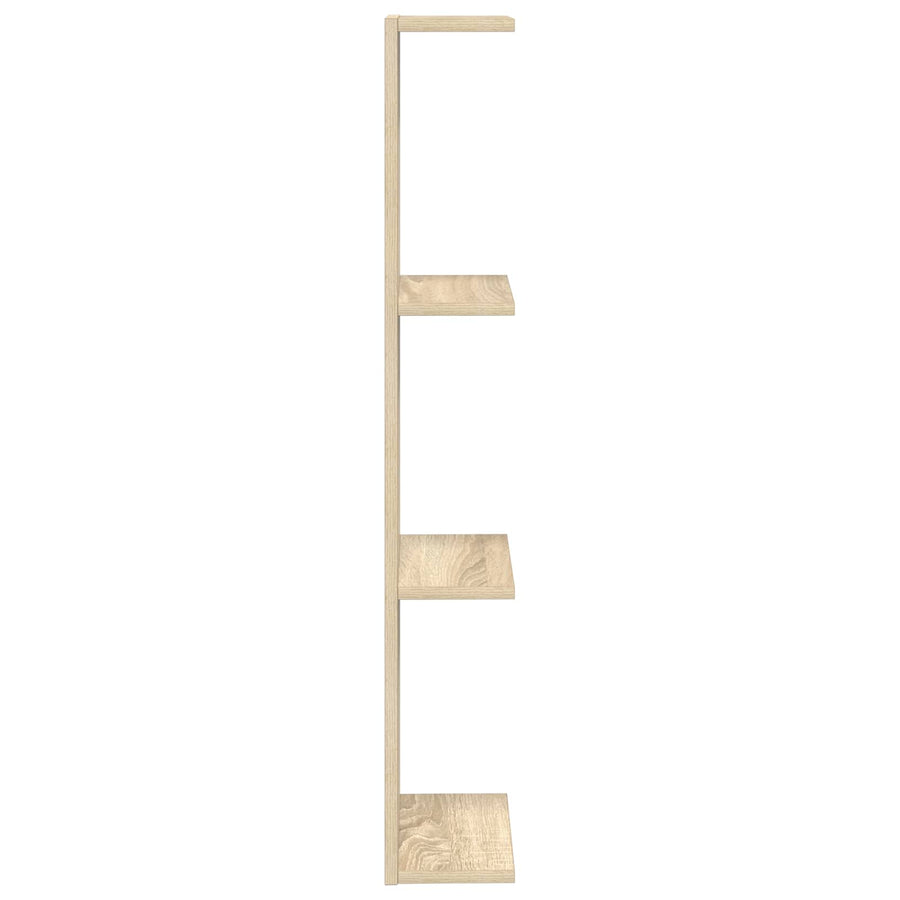 Wandplank 2 pcs Sonoma Eiken 25 x 15 x 100 cm Bewerkt hout