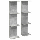Wandplank 2 pcs Betongrijs 25 x 15 x 100 cm Bewerkt hout
