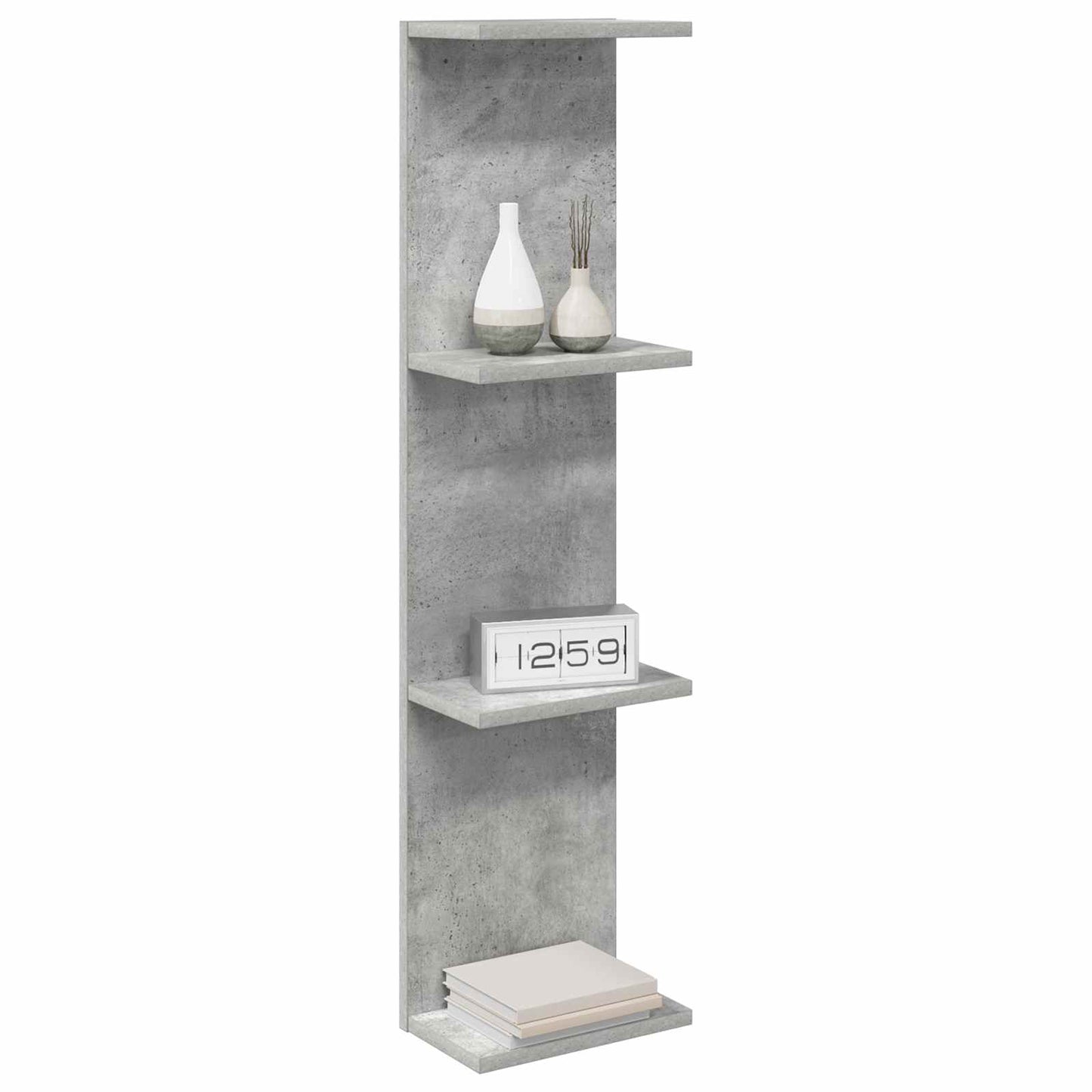 Wandplank 2 pcs Betongrijs 25 x 15 x 100 cm Bewerkt hout