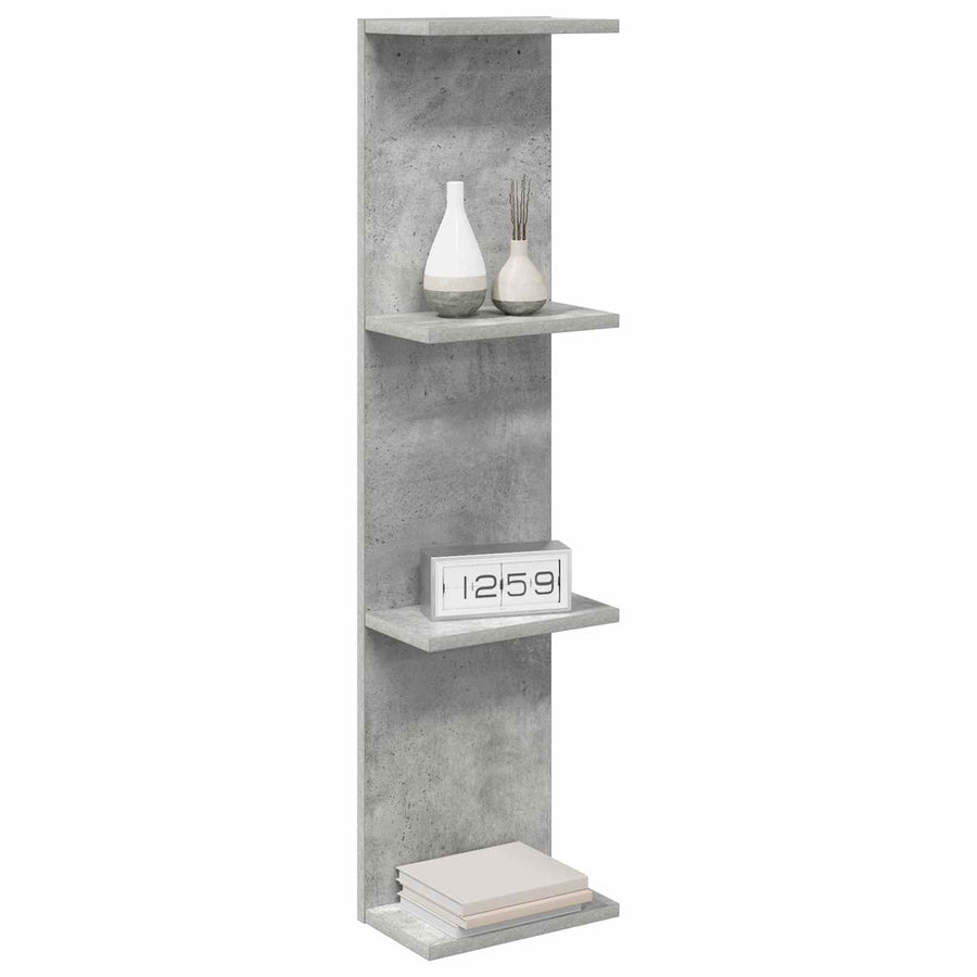 Wandplank 2 pcs Betongrijs 25 x 15 x 100 cm Bewerkt hout