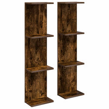Wandplank 2 pcs Gerookt eiken 25 x 15 x 100 cm Bewerkt hout