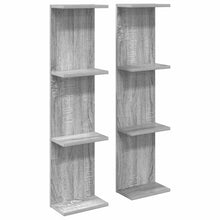 Wandplank 2 pcs Grijs Sonoma 25 x 15 x 100 cm Bewerkt hout