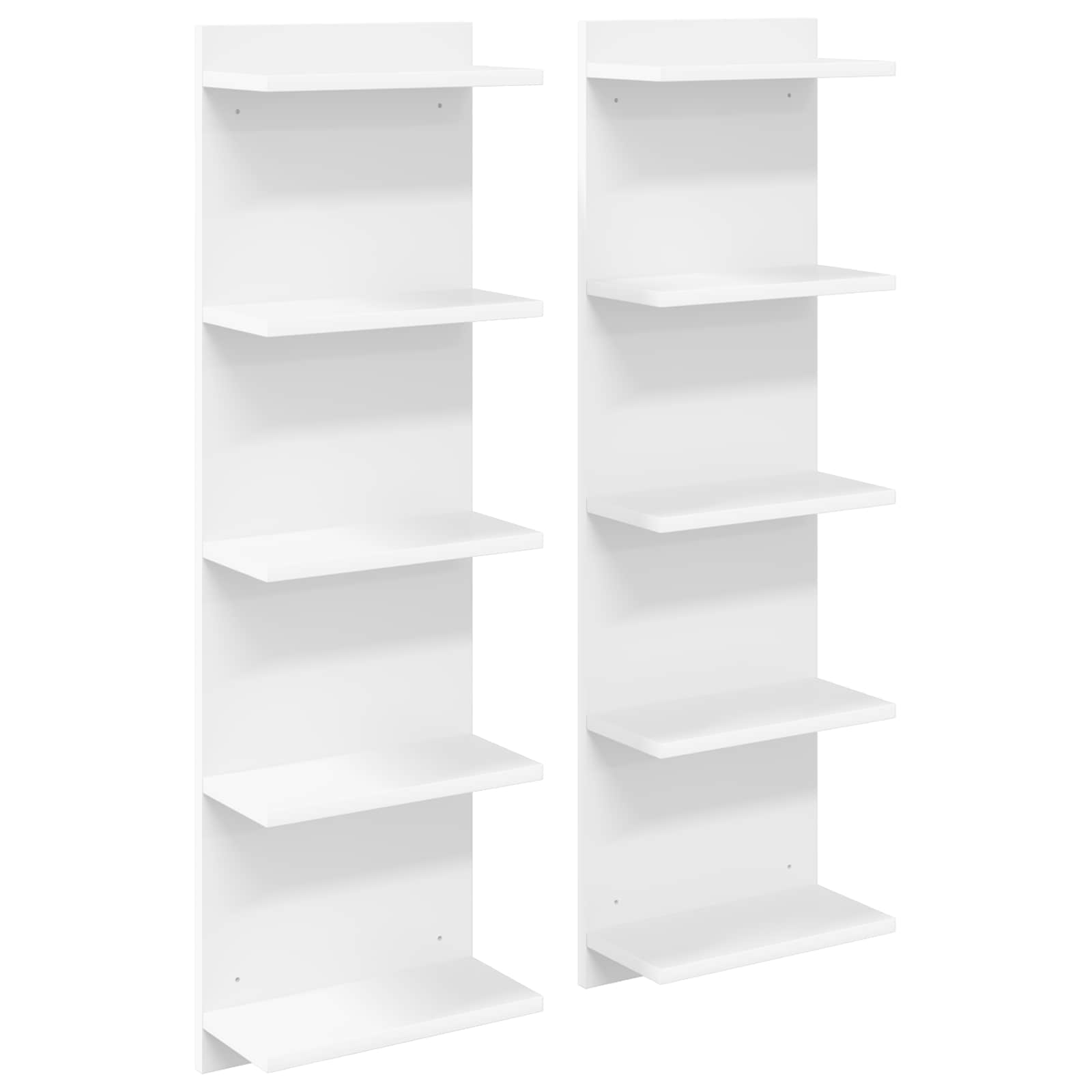 Wandplank 2 pcs Wit 30 x 15 x 100 cm Bewerkt hout
