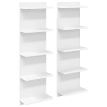 Wandplank 2 pcs Wit 30 x 15 x 100 cm Bewerkt hout