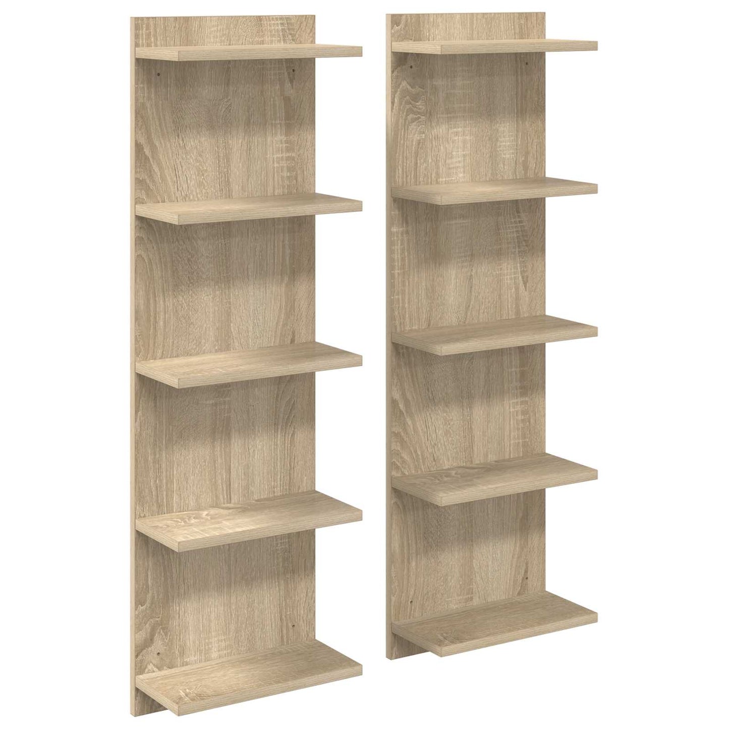 Wandplank 2 pcs Sonoma Eiken 30 x 15 x 100 cm Bewerkt hout