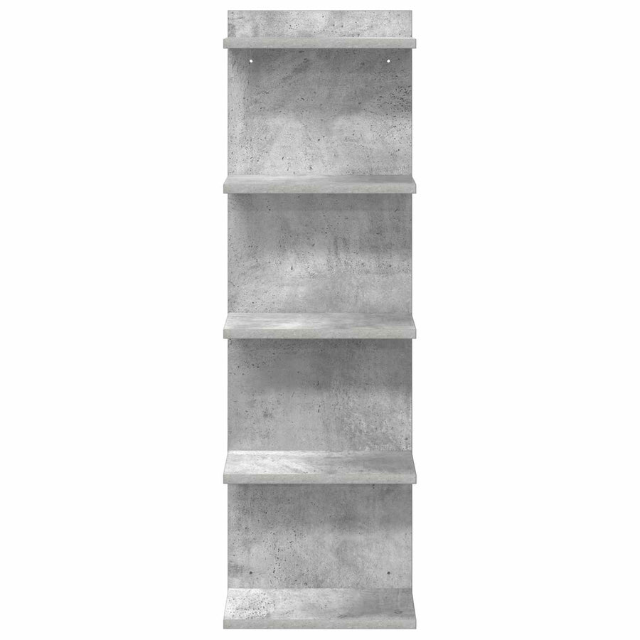Wandplank 2 st Betongrijs 30 x 15 x 100 cm Bewerkt hout