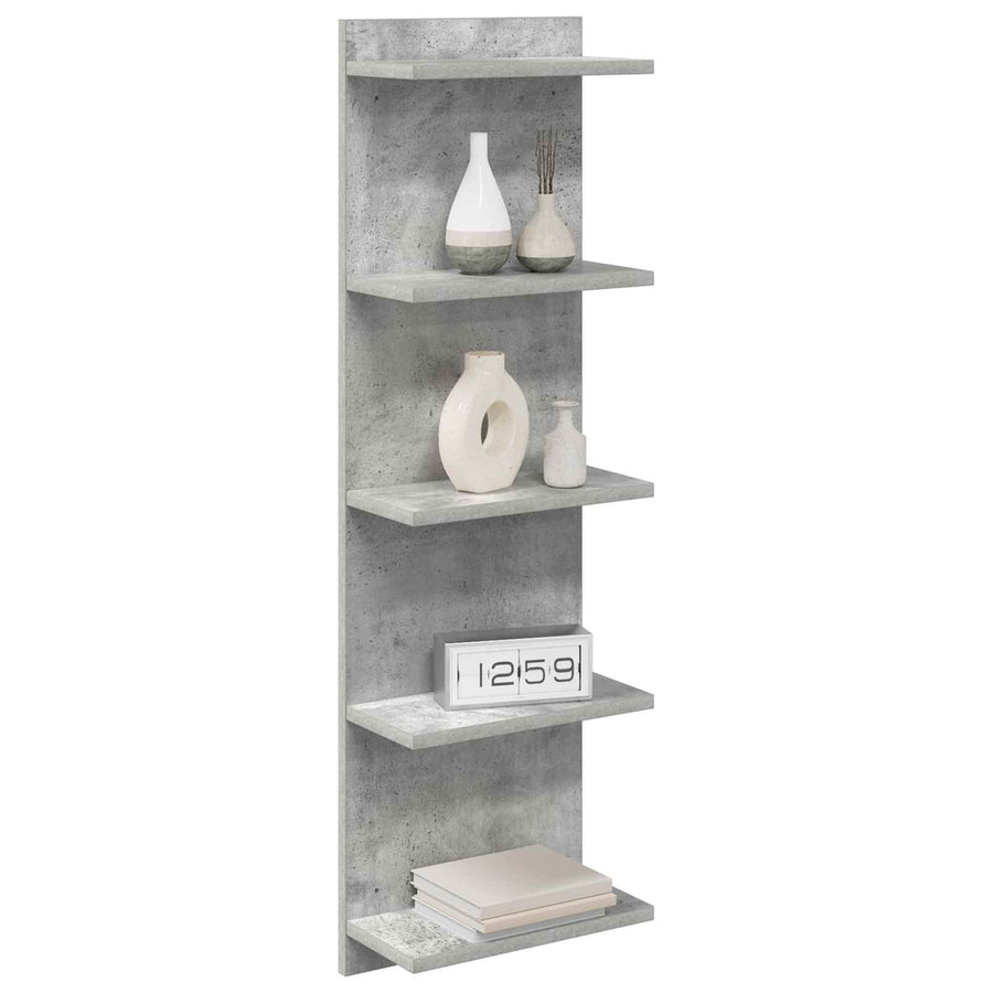 Wandplank 2 st Betongrijs 30 x 15 x 100 cm Bewerkt hout