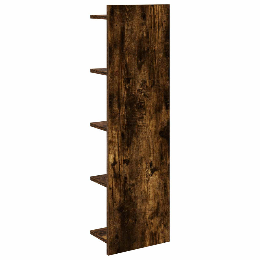 Wandplank 2 st Gerookt eiken 30 x 15 x 100 cm Bewerkt hout