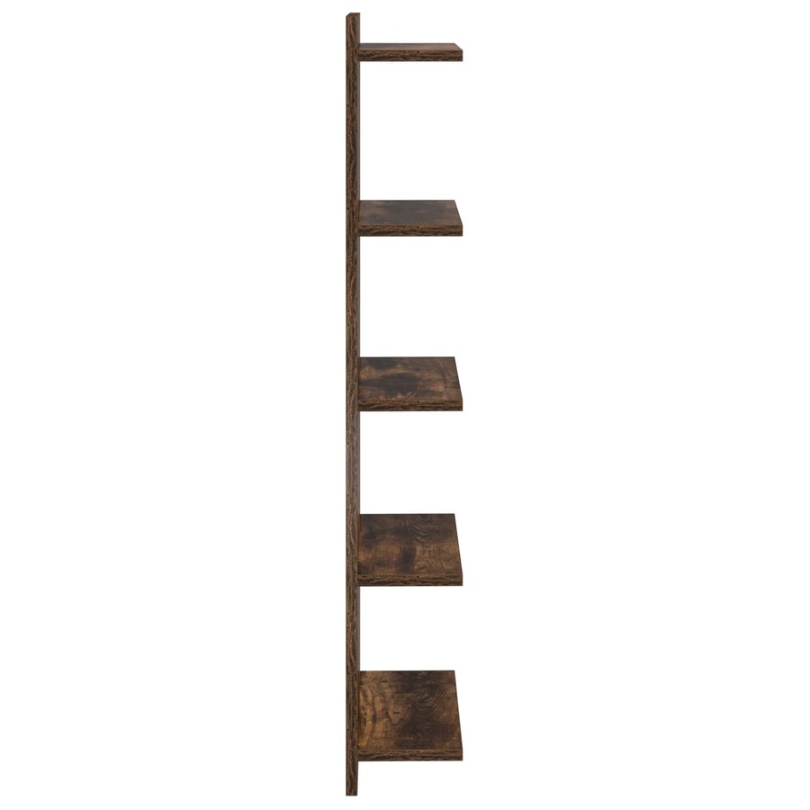 Wandplank 2 st Gerookt eiken 30 x 15 x 100 cm Bewerkt hout