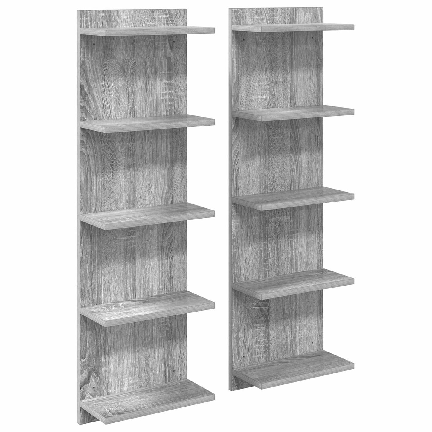 Wandplank 2 pcs Grijs Sonoma 30 x 15 x 100 cm Bewerkt hout