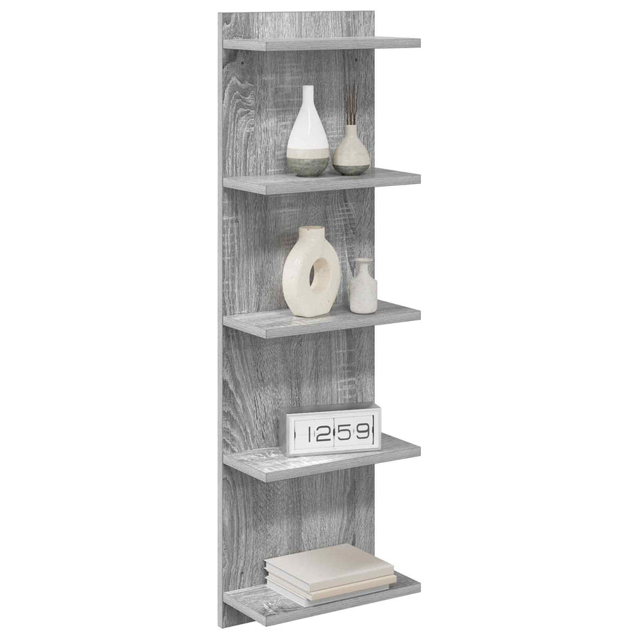 Wandplank 2 pcs Grijs Sonoma 30 x 15 x 100 cm Bewerkt hout