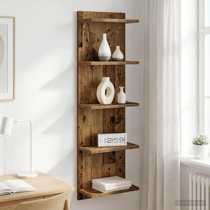 Wandplank Oud hout 30 x 15 x 100 cm Bewerkt hout