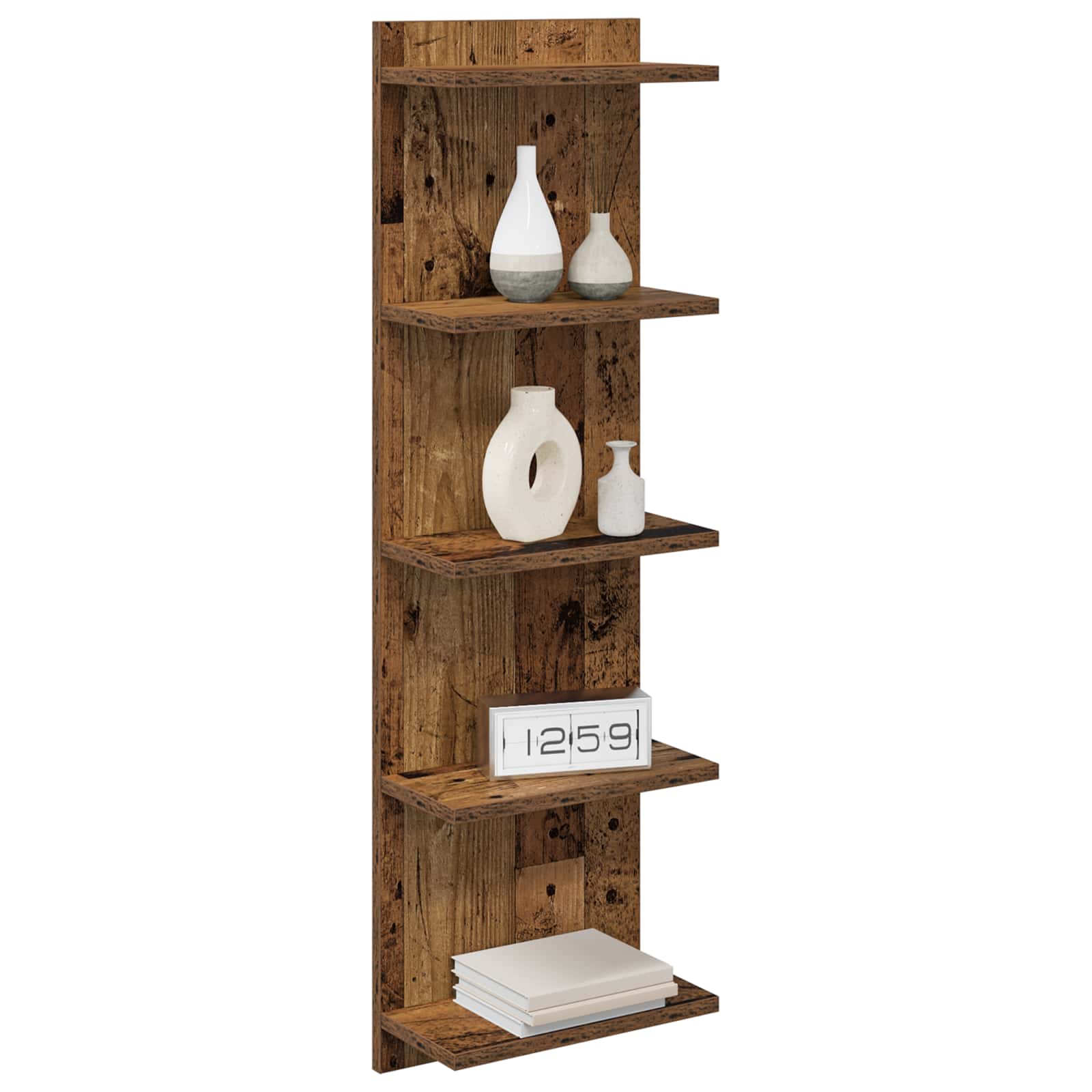 Wandplank Oud hout 30 x 15 x 100 cm Bewerkt hout