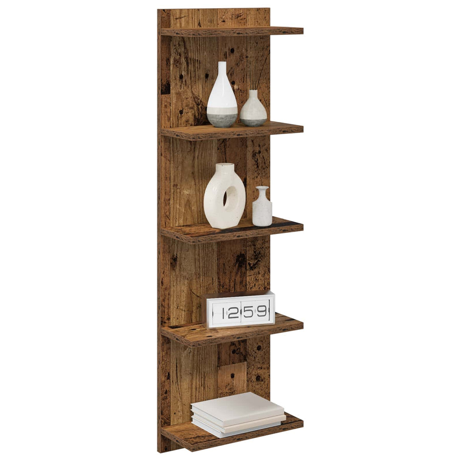 Wandplank 2 st Oud hout 30 x 15 x 100 cm Bewerkt hout
